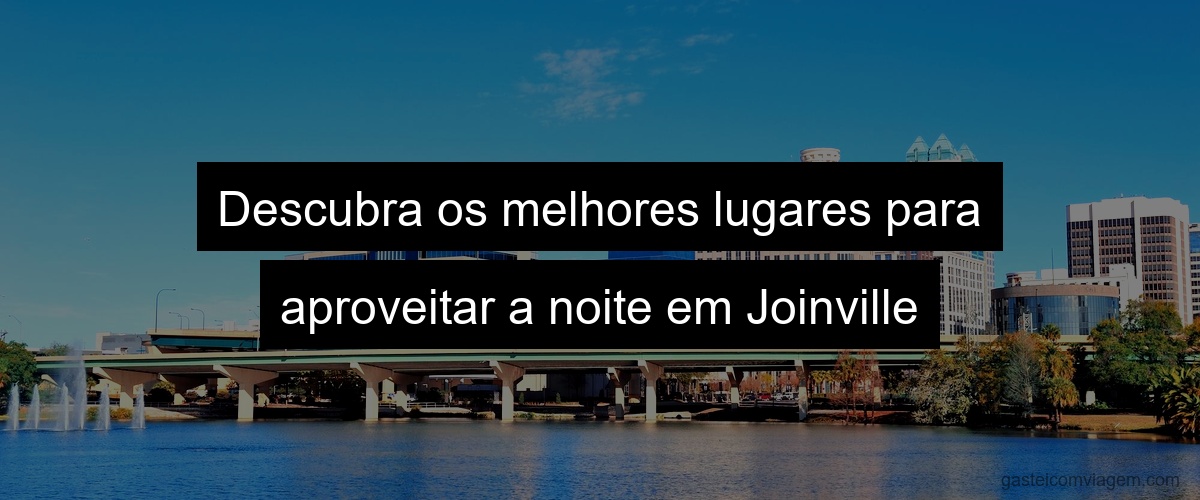 Descubra os melhores lugares para aproveitar a noite em Joinville