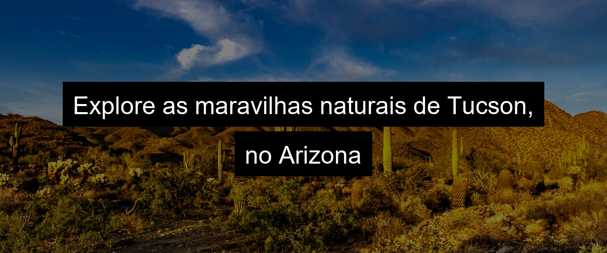 Explore as maravilhas naturais de Tucson, no Arizona
