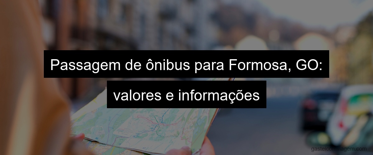 Passagem de ônibus para Formosa, GO: valores e informações